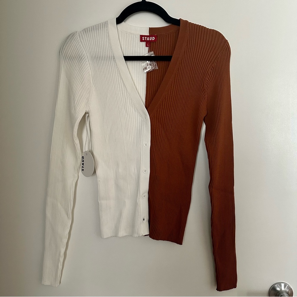 STAUD Cargo Colorblock Cardigan - Sz L - NWT